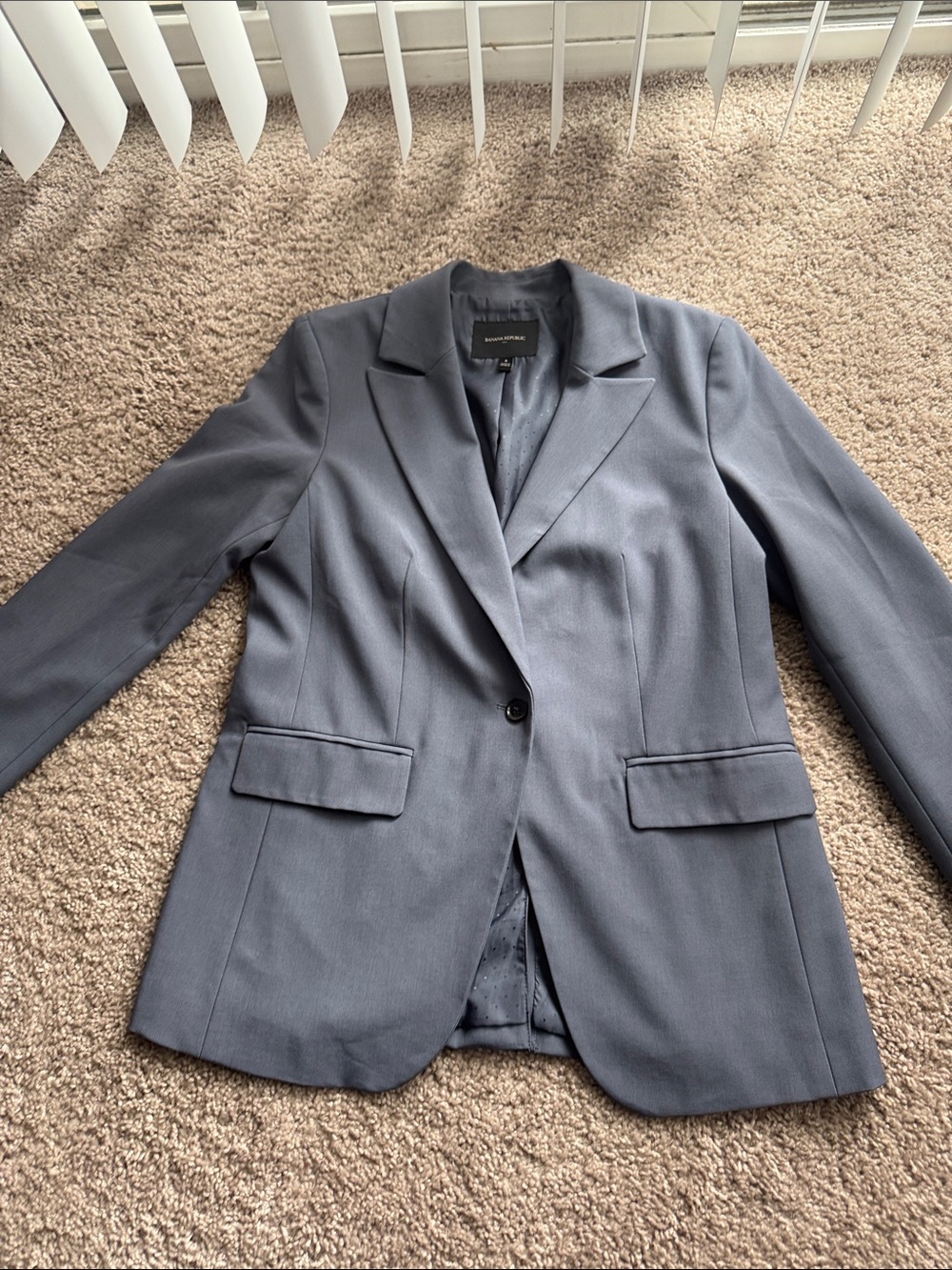Banana Republic Women's Single-Button Gray Blazer